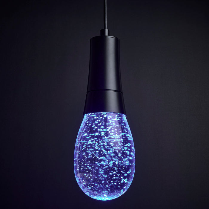 SATCO/NUVO Lacey 4 Inch LED Pendant RGB/Tunable White Starfish Enabled Matte Black With K9 Bubble Crystal (62-6002)