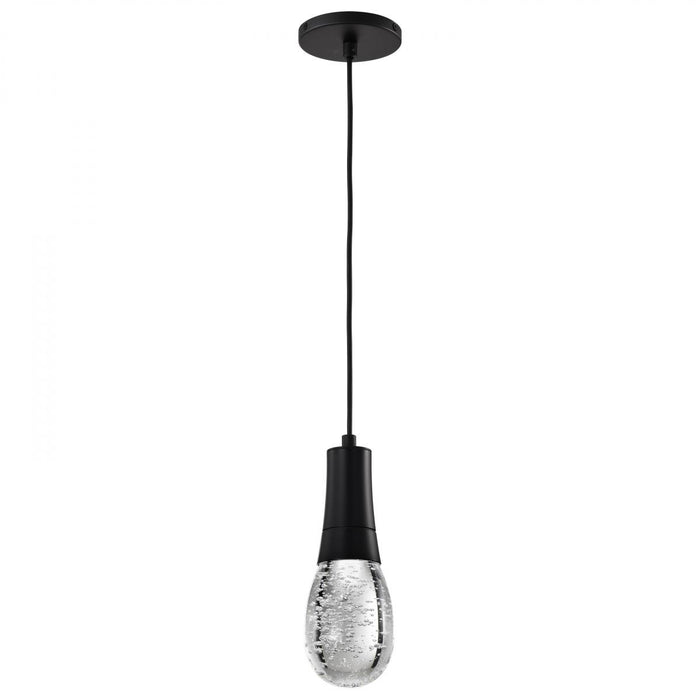 SATCO/NUVO Lacey 4 Inch LED Pendant RGB/Tunable White Starfish Enabled Matte Black With K9 Bubble Crystal (62-6002)