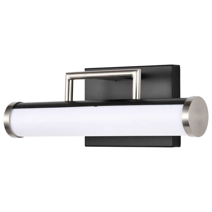 SATCO/NUVO Solano 13W LED Small Vanity 3000K 1040Lm 120V Dimmable Black And Brushed Nickel Finish White Acrylic Lens (62-656)