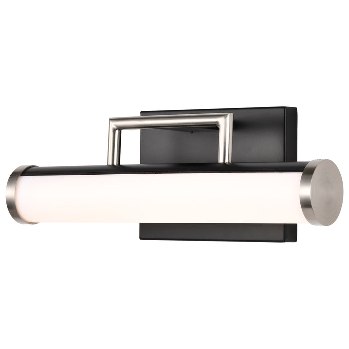 SATCO/NUVO Solano 13W LED Small Vanity 3000K 1040Lm 120V Dimmable Black And Brushed Nickel Finish White Acrylic Lens (62-656)