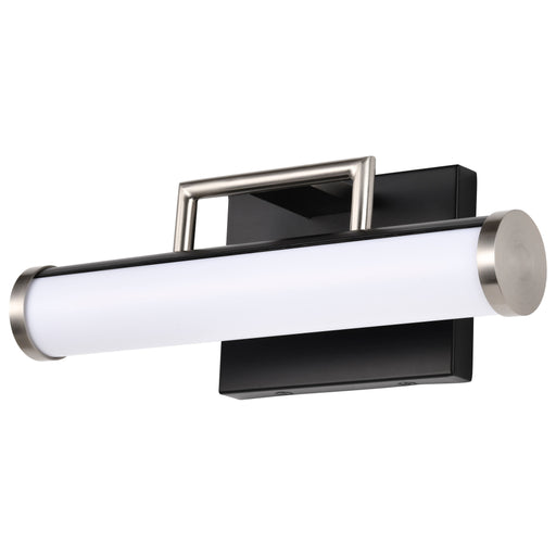 SATCO/NUVO Solano 13W LED Small Vanity 3000K 1040Lm 120V Dimmable Black And Brushed Nickel Finish White Acrylic Lens (62-656)