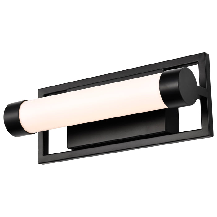 SATCO/NUVO Canal 13W LED Small Vanity 3000K 1040Lm 120V Dimmable Matte Black Finish White Acrylic Lens (62-666)