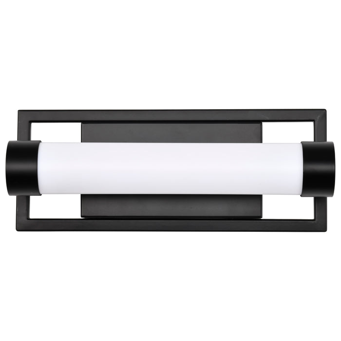 SATCO/NUVO Canal 13W LED Small Vanity 3000K 1040Lm 120V Dimmable Matte Black Finish White Acrylic Lens (62-666)