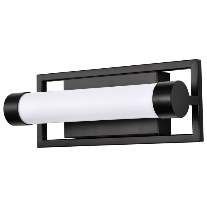 SATCO/NUVO Canal 13W LED Small Vanity 3000K 1040Lm 120V Dimmable Matte Black Finish White Acrylic Lens (62-666)