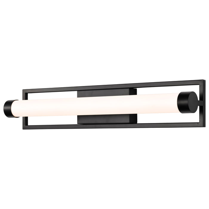 SATCO/NUVO Canal 26W LED Medium Vanity 3000K 2080Lm 120V Dimmable Matte Black Finish White Acrylic Lens (62-668)