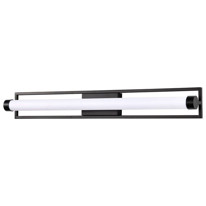 SATCO/NUVO Canal 39W LED Large Vanity 3000K 3120Lm 120V Dimmable Matte Black Finish White Acrylic Lens (62-669)