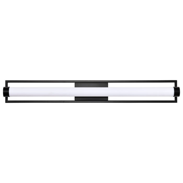 SATCO/NUVO Canal 39W LED Large Vanity 3000K 3120Lm 120V Dimmable Matte Black Finish White Acrylic Lens (62-669)