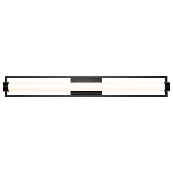 SATCO/NUVO Canal 39W LED Large Vanity 3000K 3120Lm 120V Dimmable Matte Black Finish White Acrylic Lens (62-669)