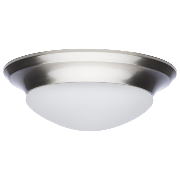 SATCO/NUVO 18W Flush Mount Twist And Lock Fixture LED 12 Inch Brushed Nickel Finish Frosted Glass 1500Lm 3000K 90 CRI (62-686)