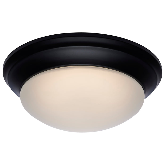 SATCO/NUVO 25W Flush Mount Twist And Lock Fixture LED 14 Inch Matte Black Finish Frosted Glass 2100Lm 3000K 90 CRI (62-689)