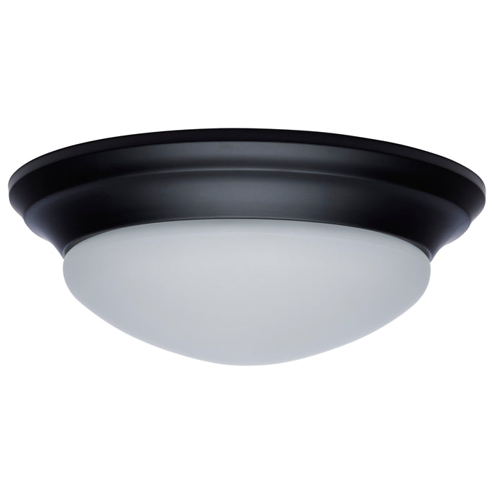 SATCO/NUVO 25W Flush Mount Twist And Lock Fixture LED 14 Inch Matte Black Finish Frosted Glass 2100Lm 3000K 90 CRI (62-689)