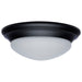 SATCO/NUVO 25W Flush Mount Twist And Lock Fixture LED 14 Inch Matte Black Finish Frosted Glass 2100Lm 3000K 90 CRI (62-689)