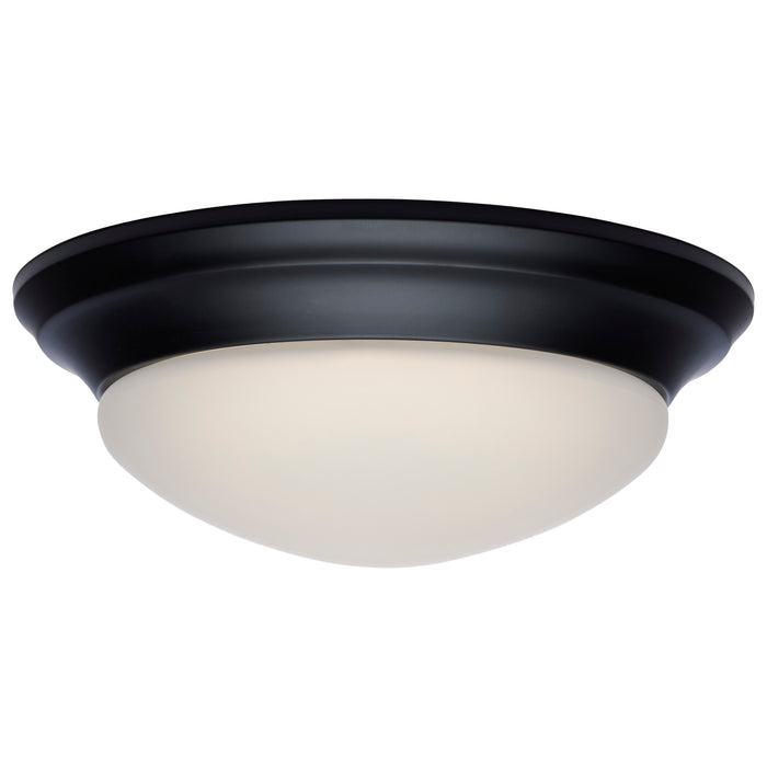 SATCO/NUVO 25W Flush Mount Twist And Lock Fixture LED 14 Inch Matte Black Finish Frosted Glass 2100Lm 3000K 90 CRI (62-689)