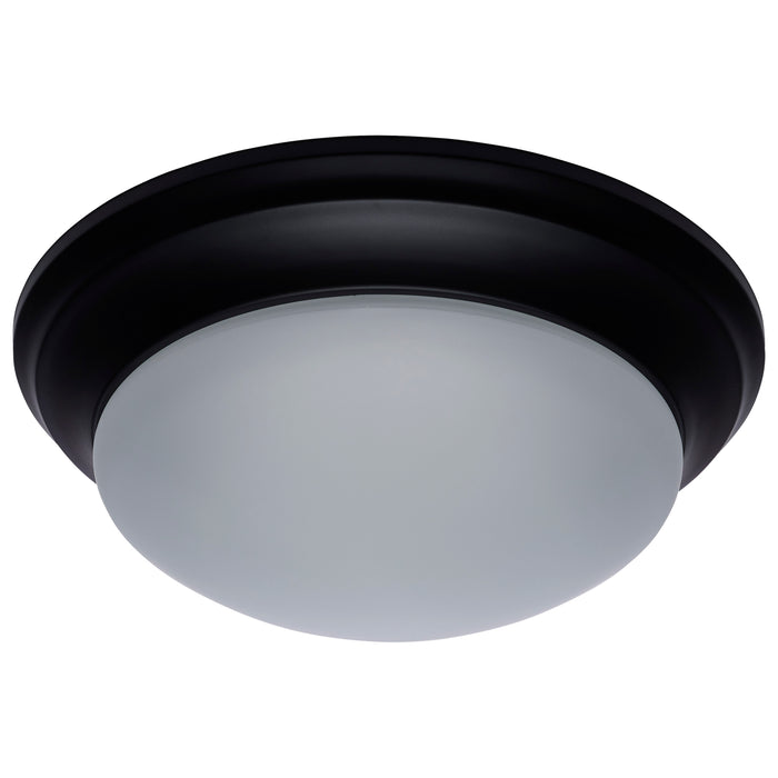 SATCO/NUVO 25W Flush Mount Twist And Lock Fixture LED 14 Inch Matte Black Finish Frosted Glass 2100Lm 3000K 90 CRI (62-689)