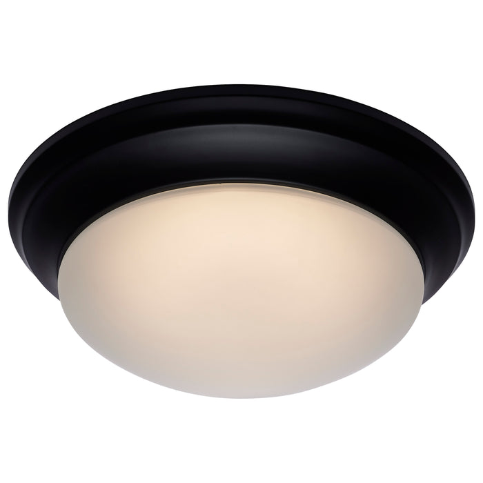 SATCO/NUVO 25W Flush Mount Twist And Lock Fixture LED 14 Inch Matte Black Finish Frosted Glass 2100Lm 3000K 90 CRI (62-689)