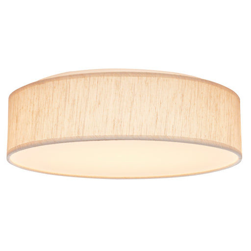 SATCO/NUVO 15 Inch CCT Selectable Fabric Drum LED Decor Flush Mount Fixture Beige Fabric Shade Acrylic Diffuser (62-998)
