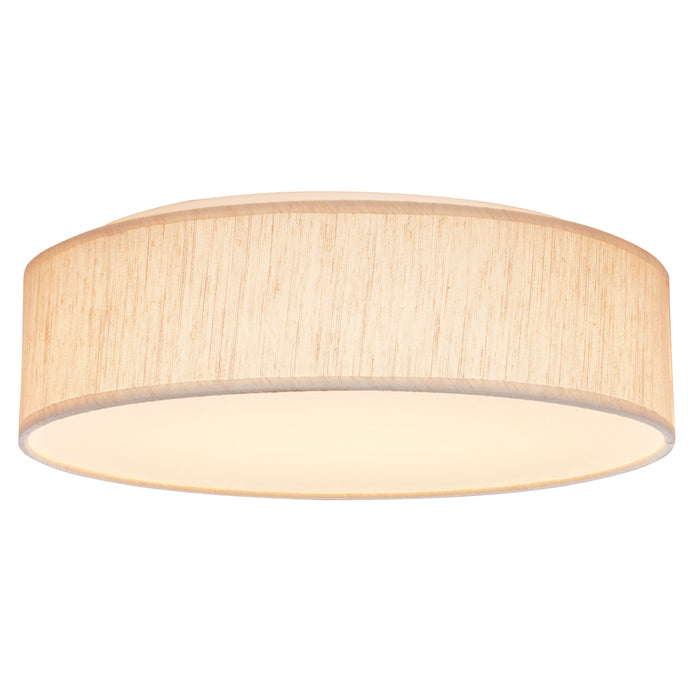SATCO/NUVO 15 Inch CCT Selectable Fabric Drum LED Decor Flush Mount Fixture Beige Fabric Shade Acrylic Diffuser (62-998)