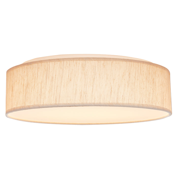 SATCO/NUVO 15 Inch CCT Selectable Fabric Drum LED Decor Flush Mount Fixture Beige Fabric Shade Acrylic Diffuser (62-998)
