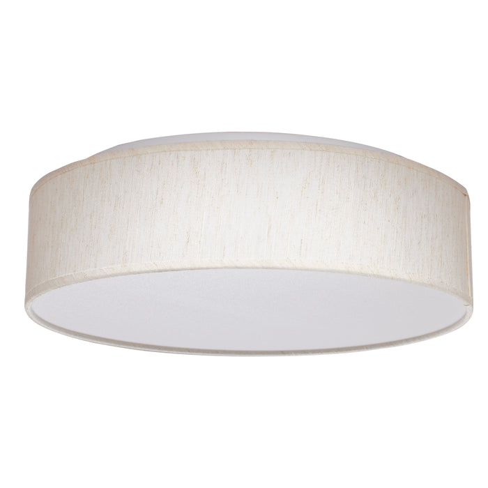 SATCO/NUVO 15 Inch CCT Selectable Fabric Drum LED Decor Flush Mount Fixture Beige Fabric Shade Acrylic Diffuser (62-998)