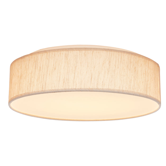 SATCO/NUVO 15 Inch CCT Selectable Fabric Drum LED Decor Flush Mount Fixture Beige Fabric Shade Acrylic Diffuser (62-998)