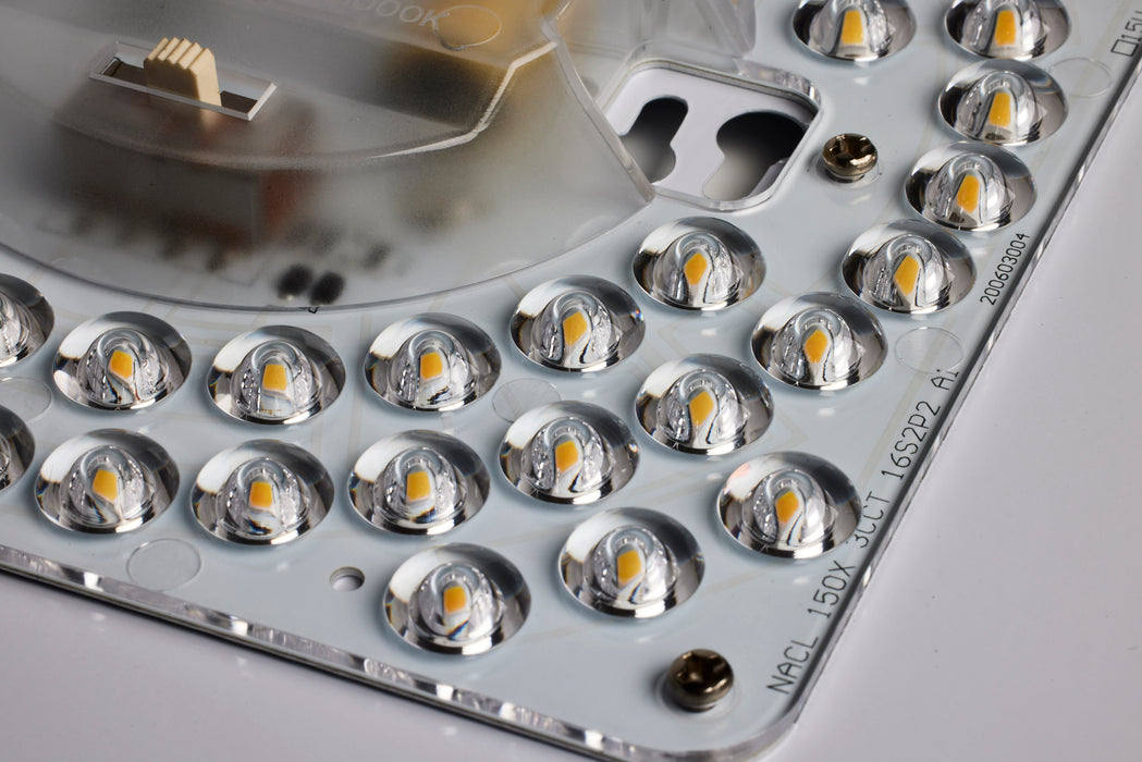 SATCO/NUVO 15 Inch CCT Selectable Fabric Drum LED Decor Flush Mount Fixture Beige Fabric Shade Acrylic Diffuser (62-998)