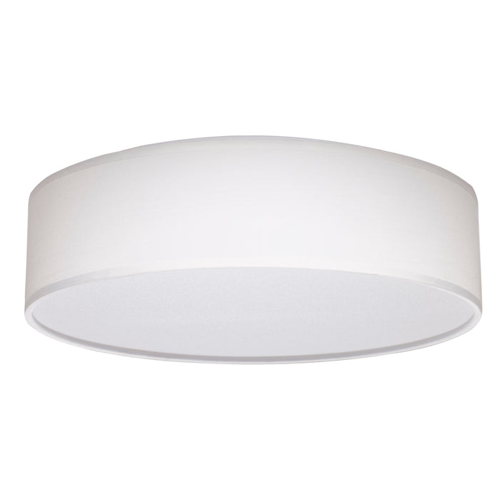 SATCO/NUVO 15 Inch CCT Selectable Fabric Drum LED Decor Flush Mount Fixture White Fabric Shade Acrylic Diffuser (62-999)