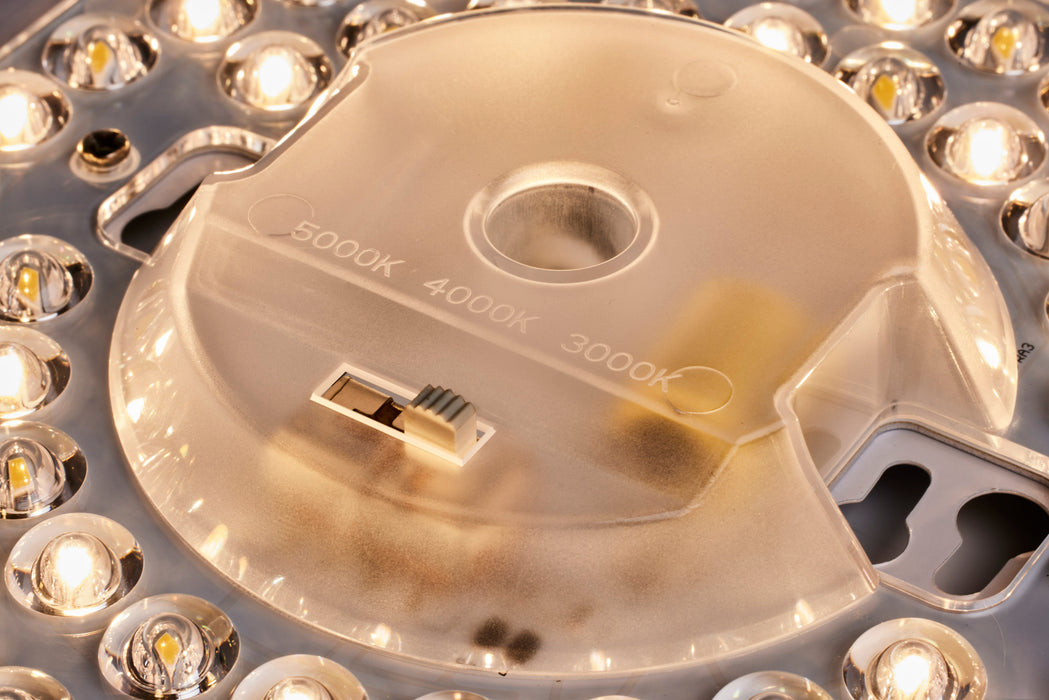 SATCO/NUVO 15 Inch CCT Selectable Fabric Drum LED Decor Flush Mount Fixture White Fabric Shade Acrylic Diffuser (62-999)