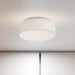 SATCO/NUVO 15 Inch CCT Selectable Fabric Drum LED Decor Flush Mount Fixture White Fabric Shade Acrylic Diffuser (62-999)