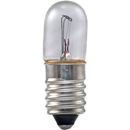 Standard .25 Amp 1.25 Inch T3.25 Incandescent 6.3V Mini Screw Base Clear Miniature Bulb (#46)