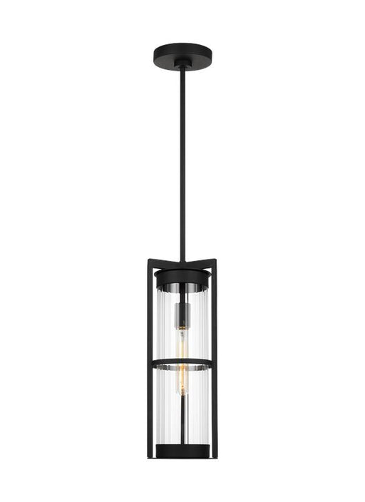 Generation Lighting Alcona One Light Outdoor Pendant Lantern Black-Black Cord (6226701-12)