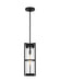 Generation Lighting Alcona One Light Outdoor Pendant Lantern Black-Black Cord (6226701-12)