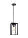 Generation Lighting Vado One Light Outdoor Pendant Lantern Black-Black Cord (6231101-12)