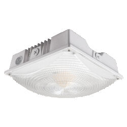 Sylvania CANOPYS4AS020UNVD8SC2G5WH LED Canopy Square 8 Inch Wattage/CCT Selectable 10W/15W/20W 3000K/4000K/5000K 120-277V 0-10V Dimming Garage Optics White Painted (62540)
