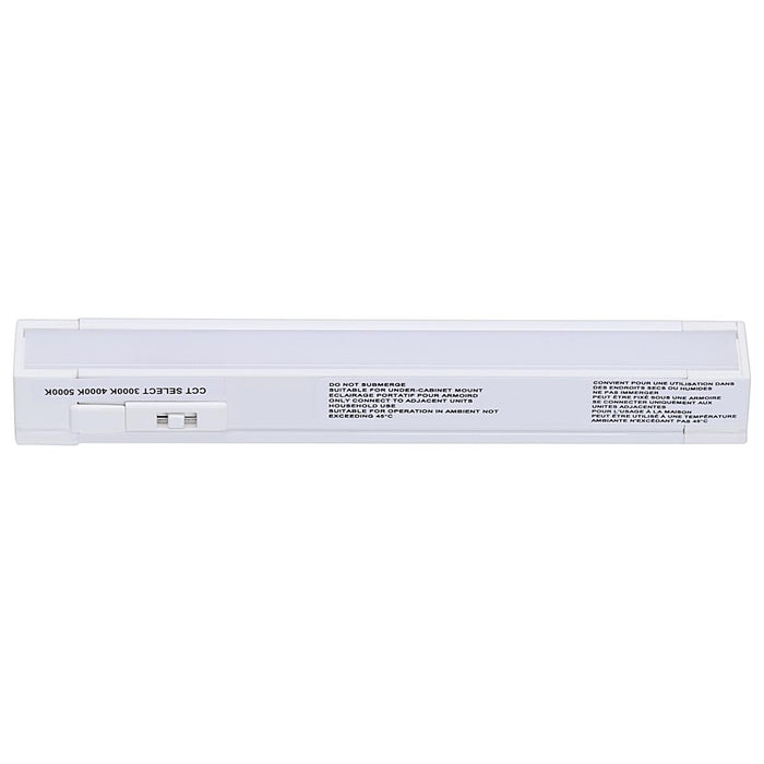 SATCO/NUVO 2W 6-Inch LED Under Cabinet CCT Selectable 3000K/4000K/5000K 90 CRI 120V Dimmable White Finish (63-401)