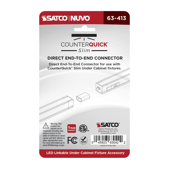 SATCO/NUVO Direct Connector End-To-End White Finish 2-Pack (63-413)