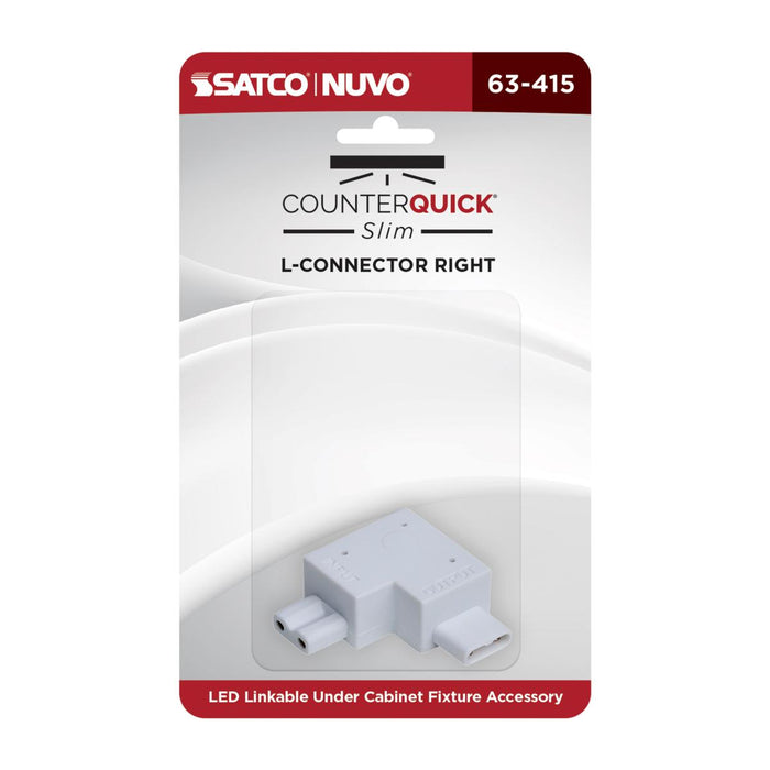 SATCO/NUVO L-Connector Right Angle White Finish (63-415)
