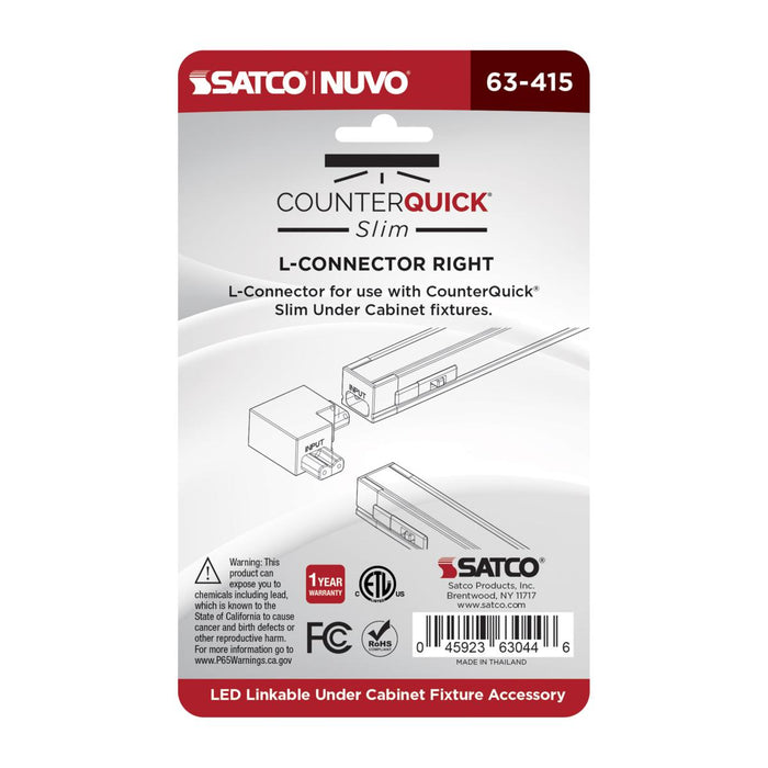 SATCO/NUVO L-Connector Right Angle White Finish (63-415)