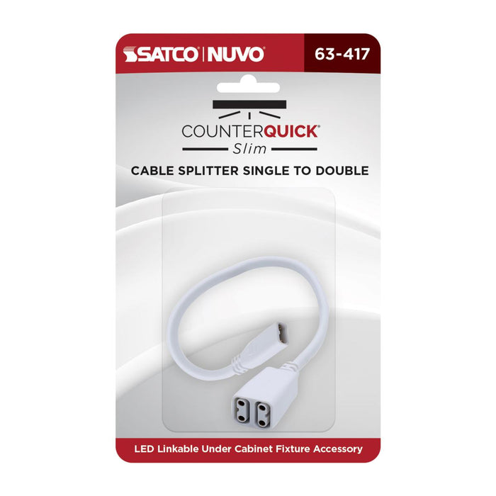 SATCO/NUVO Cable Splitter Single To Double White Finish (63-417)