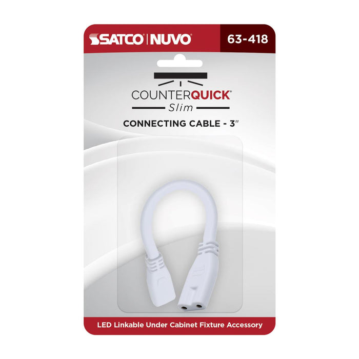 SATCO/NUVO Connecting Cable 3-Inch White Finish (63-418)