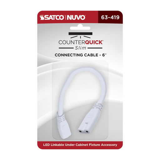 SATCO/NUVO Connecting Cable 6-Inch White Finish (63-419)
