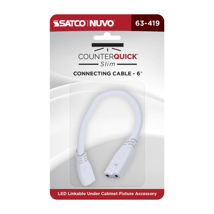 SATCO/NUVO Connecting Cable 6-Inch White Finish (63-419)