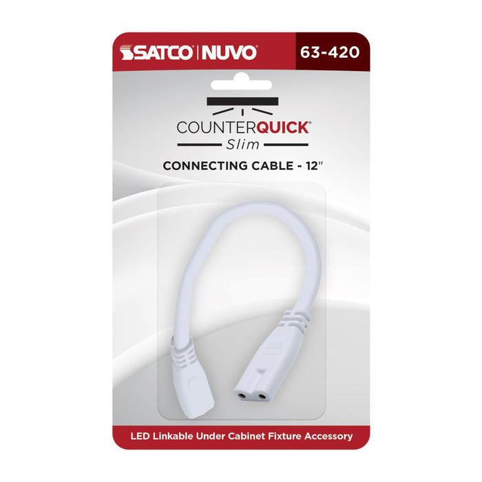 SATCO/NUVO Connecting Cable 12-Inch White Finish (63-420)