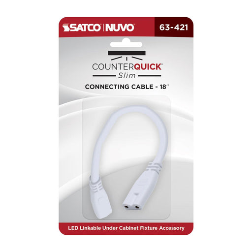 SATCO/NUVO Connecting Cable 18-Inch White Finish (63-421)