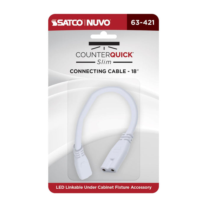 SATCO/NUVO Connecting Cable 18-Inch White Finish (63-421)