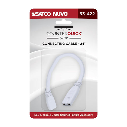 SATCO/NUVO Connecting Cable 24-Inch White Finish (63-422)