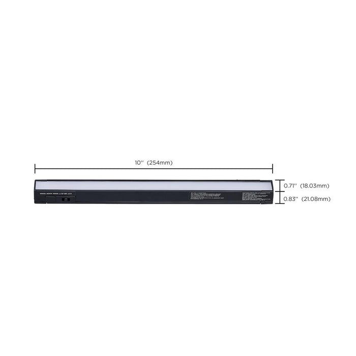 SATCO/NUVO 4W 10-Inch LED Under Cabinet CCT Selectable 3000K/4000K/5000K 90 CRI 120V Black Finish (63-452)