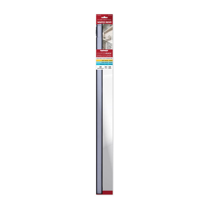 SATCO/NUVO 8W 21-Inch LED Under Cabinet CCT Selectable 3000K/4000K/5000K 90 CRI 120V Black Finish (63-453)