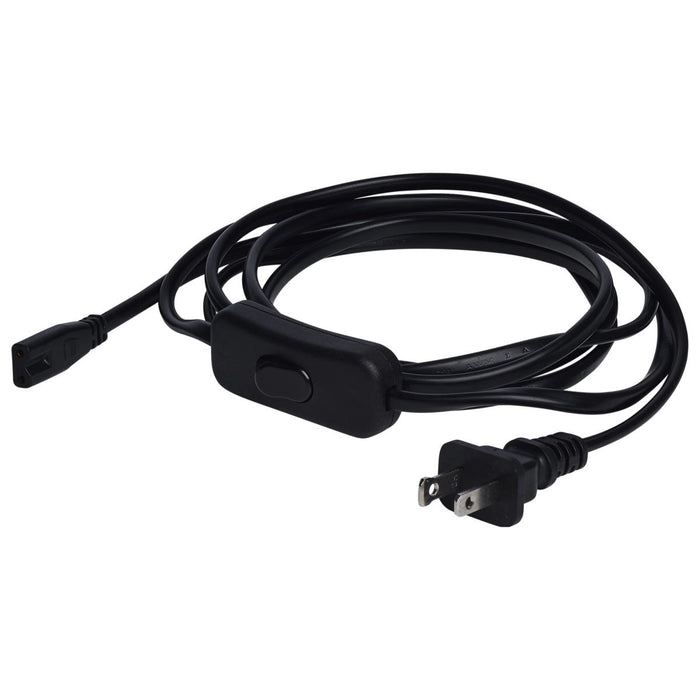SATCO/NUVO 8-Foot Power Cord Line Switch Black Finish (63-461)