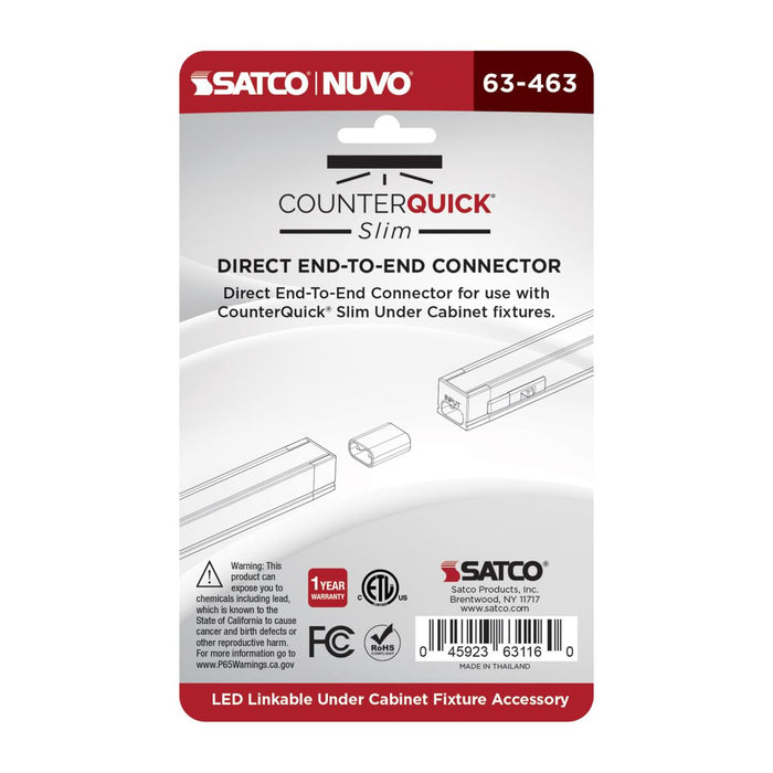 SATCO/NUVO Direct Connector End-To-End Black Finish 2-Pack (63-463)