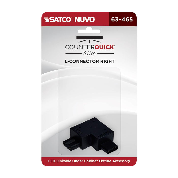 SATCO/NUVO L-Connector Right Angle Black Finish (63-465)